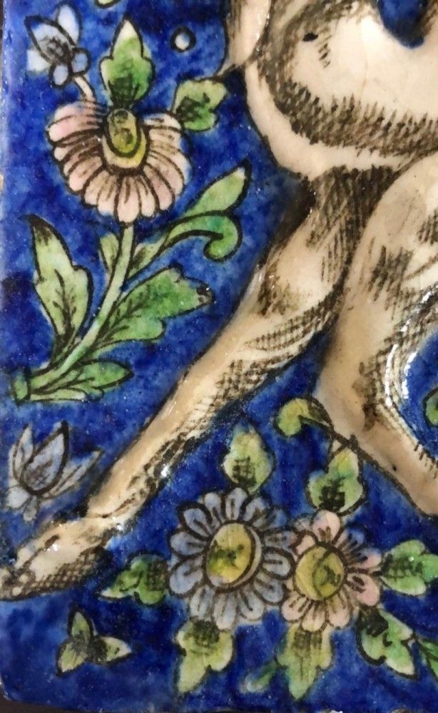 Qajar 'Rider on Camel' Tile - rare